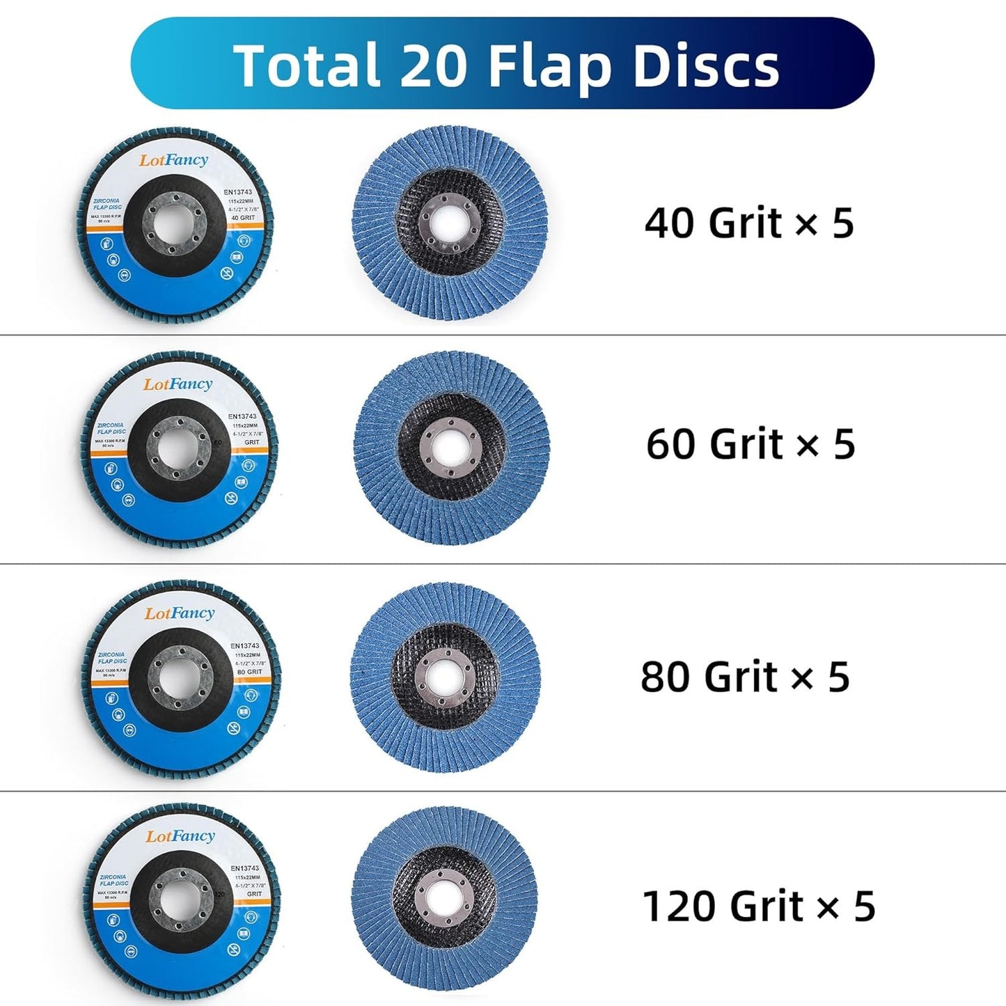 Flap Disc 40 Grit T29 Zirconia