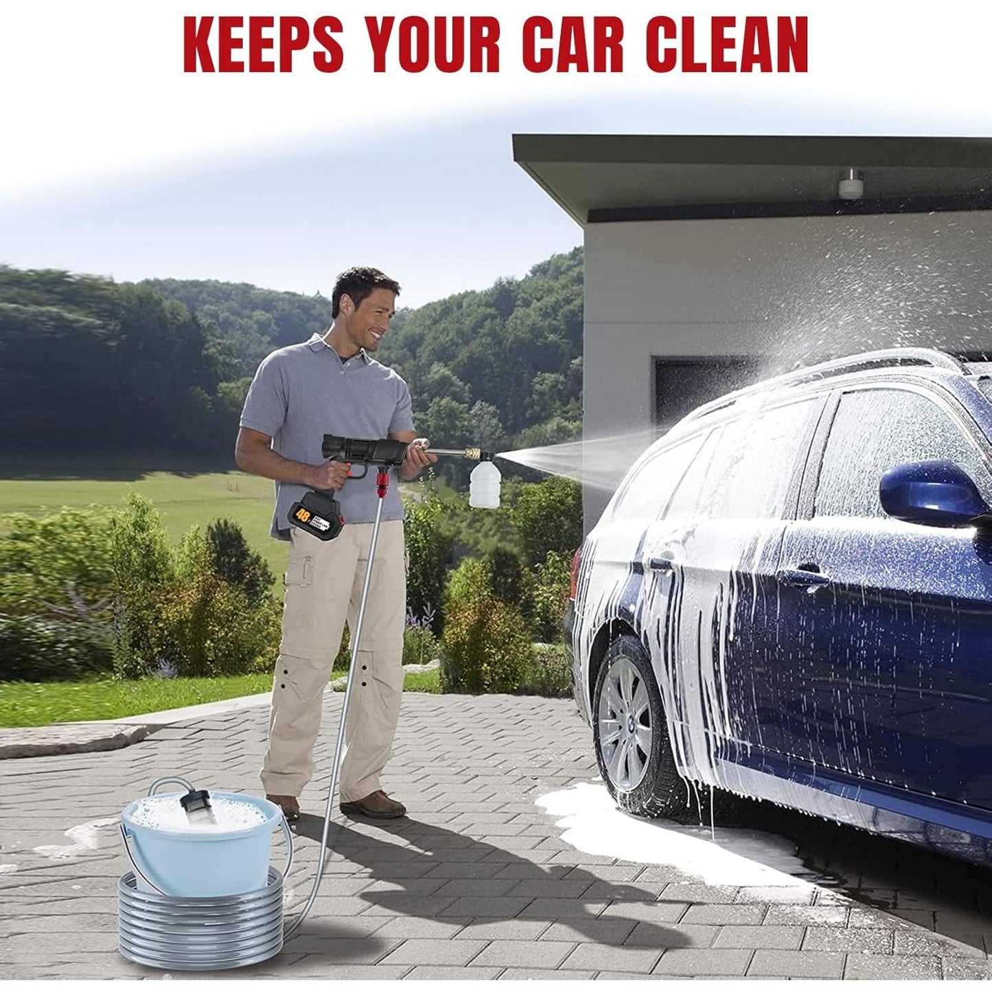 Cordless Pressure Washer, Portable Battery Power Washer