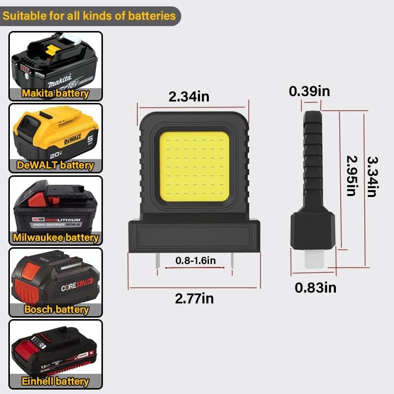 Portable work light - for all power tool batteries