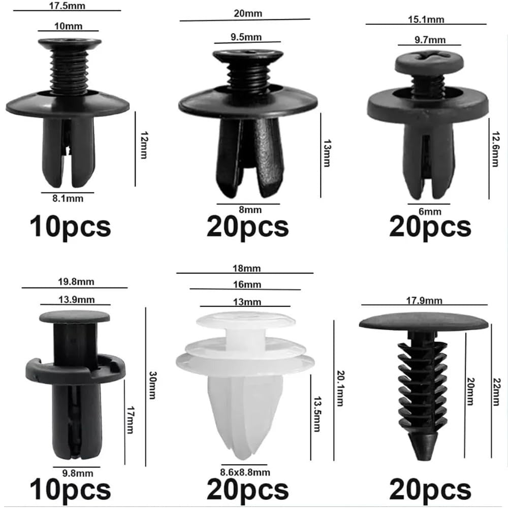 100PCS Car Clips & Plastic Rivets Kit