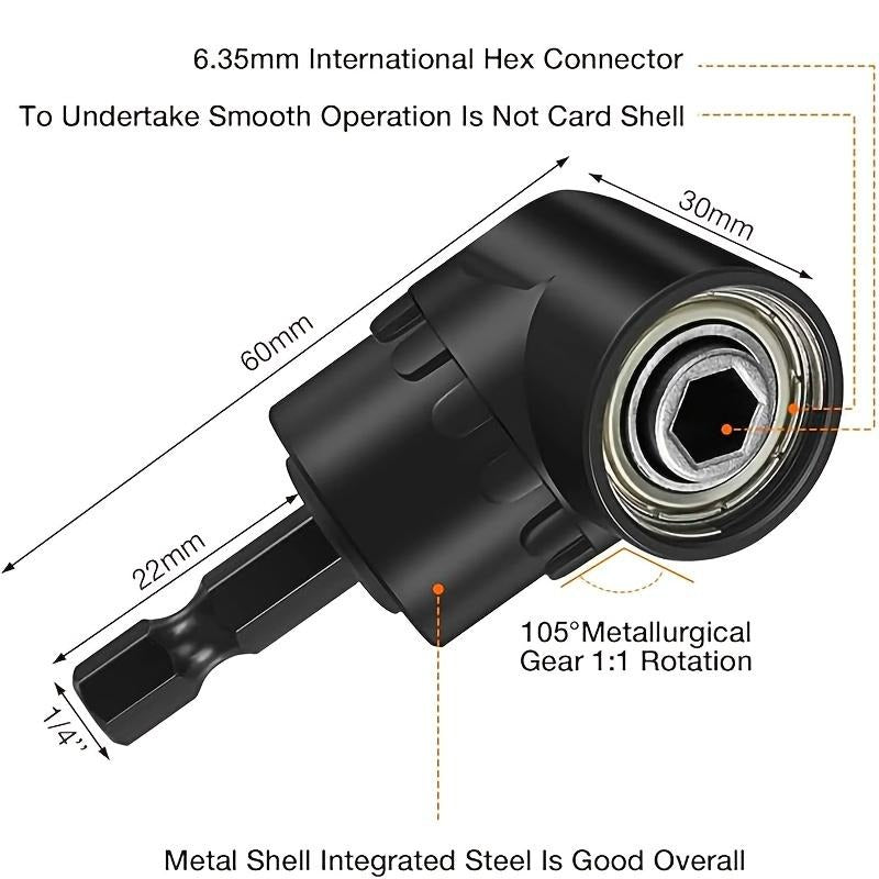 6pcs Right-Angle Drill Bit Accessory Set
