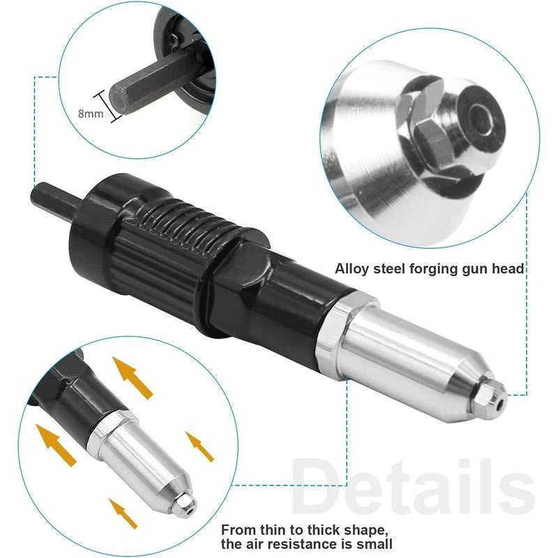 Pop Rivet Gun Tool Rivet Drill Attachment Power Drill Tool Kit